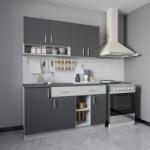 haaus Set Bucatarie Berna, Antracit/Alb, L 140 cm (920418)