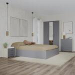 haaus Set dormitor Malmo V4, Pat 200 x 140 cm, Stejar Alb/Antracit (923105)