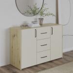 haaus Comoda Malmo, 3 Sertare, 2 Usi, Stejar Artisan/Argila, 120 x 42 x 80 cm (922788)