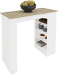haaus Masa Bar Vista, 4 rafturi, Alb/Stejar Artisan, 120 x 50 x 100 cm (924959)