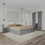 haaus Set dormitor Malmo V3, Pat 200 x 160 cm, Stejar Alb/Antracit (923280)