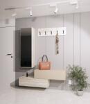 haaus Cuier Diego, Stejar Alb/Crem Satin, 140 x 28 x 180 cm (927028)