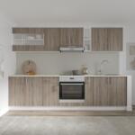 haaus Set Bucatarie Karo V21, Stejar Sonoma Inchis/Alb, Blat Thermo 28 mm, L 280 cm (919733)