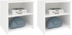 haaus Set 2 Noptiere Alma, O Polita, Alb, 40 x 33 x 40 cm (923945)