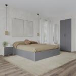 haaus Set dormitor Malmo V16, Pat 200 x 140 cm, Stejar Alb/Antracit (923228)