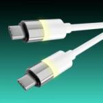 AVAX CB316 GLOWY USB-C - USB-C gyorstöltő kábel 60W 1m fehér (CB316)