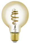 EGLO LED lámpa , égő , izzószálas hatás , filament , E27 , G80 , 4.9W , CCT , dimmelhető , borostyán ságra , EGLO Connect. Z , Zigbee , 12243