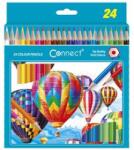 Connect Színes ceruza készlet, hatszögletű 24 klf. szín (CONNECT_105550) (CONNECT_105550)