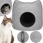 Springos Sprinos Macska fekhely cipzáros párnával 38x36x35, 5cm - Szürke (PA0240)