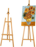 Criando Șevalet pictură, din lemn de fag, inaltime 175 cm - 240 cm, pentru panze inalte de pana la 130 cm, culoare natur, W04A (W04A_NATUR) Sevalet
