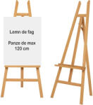 Criando Sevalet pictura din lemn de fag, stabil si pliabil, pentru panze de pana la 120 cm, inaltime 149 cm, culoare natur, greutate 5.2 (W09_NATUR) Sevalet
