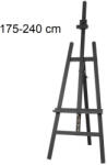 Criando Șevalet pictură, din lemn de fag, inaltime 175 cm - 240 cm, pentru panze inalte de pana la 130 cm, culoare neagra, W04A (W04A_NEGRU) Sevalet