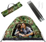 HomeandMode Terepmintás Összecsukható Kemping Sátor, 190 x 140 x 110 cm, Szúnyoghálós