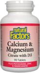 Natural Factors Calcium & Magnesium Citrate with D3, 90 tablete, Natural Factors