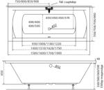 Radaway Helena egyenes akril kád 160x70