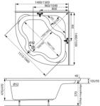 Radaway Samanta akril sarokkád 150x150