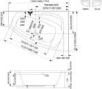 Radaway Claudia aszimmetrikus akril kád 150x100 balos