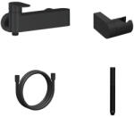 RAVAK Chrome fali zuhanycsaptelep szettel, matt fekete CR II 032.20BL+S