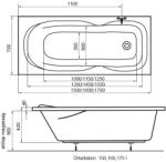 Radaway Molly egyenes kád 160x70