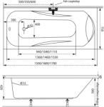  Sortiment egyenes akril kád 160x75