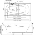 Radaway Nora egyenes akril kád 170x70