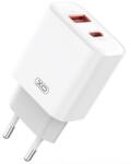 XO CE12 hálózati töltő USB+Type-C aljzat 20W, PD gyorstöltő, FEHÉR XO-CE12 (XO-CE12)