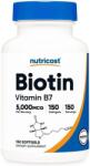 Nutricost Biotin Vitamin B7, 5000 g, 150 capsule gelatinoase moi, Nutricost