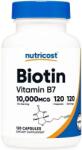 Nutricost Biotin Vitamin B7, 10000 g, 120 capsule, Nutricost