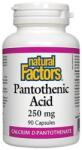 Natural Factors Pantothenic Acid, 250 mg, 90 capsule, Natural Factors