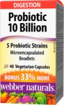 Webber Naturals Probiotic 10 Billion, 40 capsule, Webber Naturals