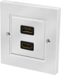LogiLink HDMI fali lemez csatlakozóval HDMI aljzat, 2 port, fehér - pcx