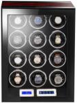 iUni Óratartó doboz iUni Luxury Watch Winder 12, Mahagóni-Fekete