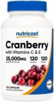 Nutricost Cranberry with Vitamins C & E, 120 capsule, Nutricost