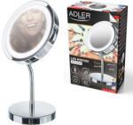 Adler Oglinda Cosmetica Adler AD 2159 Diametru 15CM Iluminare LED Alimentare Baterii Argintiu (AD 2159)