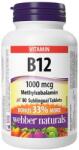 Webber Naturals Vitamin B12, 1000 mcg, 80 tablete sublinguale, Webber Naturals