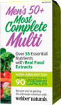 Webber Naturals Men’s Most Complete Multi 50+, 90 capsule, Webber Naturals