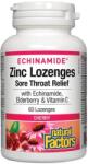 Natural Factors Echinamide Zinc Lozenges, cireașă, 60 tablete de supt, Natural Factors