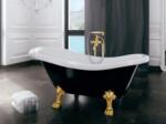 Besco Cada de baie, freestanding, cu picioare auriu, Besco Otylia Black & White WKO-170-BWG (WKO-170-BWG)