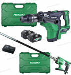 HiKOKI (Hitachi) 36V akkus gépcsomag fúrókalapács és beton vibrátor DH36DMA UV3628DA UC18YSL3 2db BSL36B18 töl