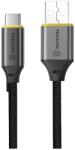 Tactical Fast Rope Aramid 2.0 - USB / Type-C (USB-C) fekete szövet kábel, 1m