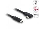 Delock Cablu Coaxial USB 40 Gbps 240W PD 3.1 drept/unghi 90 grade 1m Negru, Delock 81710 (81710)