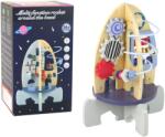 LEAN Toys Nava Spațială Educativă din Lemn cu Mărgele și Angrenaje (15021)