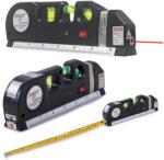 VERK GROUP Nivel cu laser și ruletă de 250 cm cu trei libele, negru (11204)