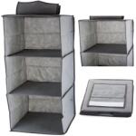 Verk Group Organizator suspendabil pentru dulap, cu 3 rafturi, 30x30x60 cm, culoare gri (01325) Raft