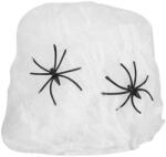 Verk Group Pânză de păianjen albă flexibilă cu păianjeni artificiali pentru decor de Halloween (26126)