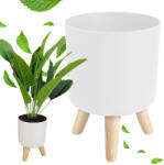 VERK GROUP Alb pot pe picioare de lemn pentru plante (27579)