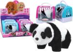 LEAN Toys Pandă interactivă de pluș în suport roz-albastru (17613)