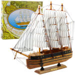 LEAN Toys Corabie cu pânze în trei catarge - Model decorativ din lemn (22583)