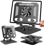 VERK GROUP Suport reglabil pentru tabletă și notebook cu ventilator de răcire USB încorporat, 4-16 inch, negru (04135) Suport laptop