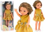 LEAN Toys Păpușă Mare cu Păr Brun și Rochie Galbenă, 33 cm (18168) Papusa